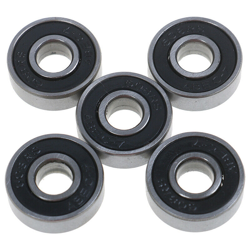 5Pcs Black ABEC-7 608RS Skateboard Roller Sealed Ball Bearings 8x22_AUA Gt NC