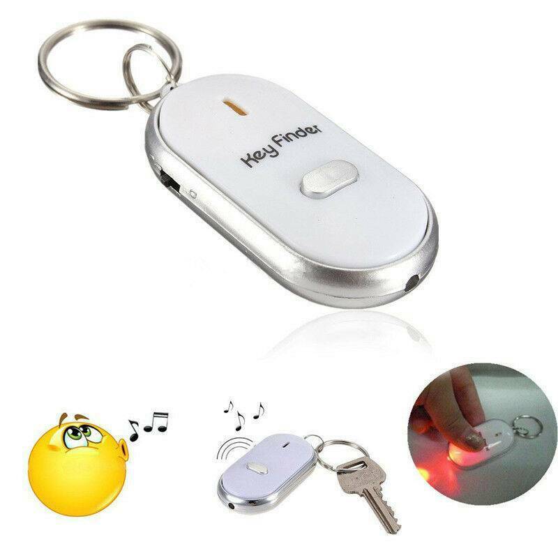 LED Torch Anti-Lost Key Finder Whistle Beep Sound Control Find Locator Keychain~