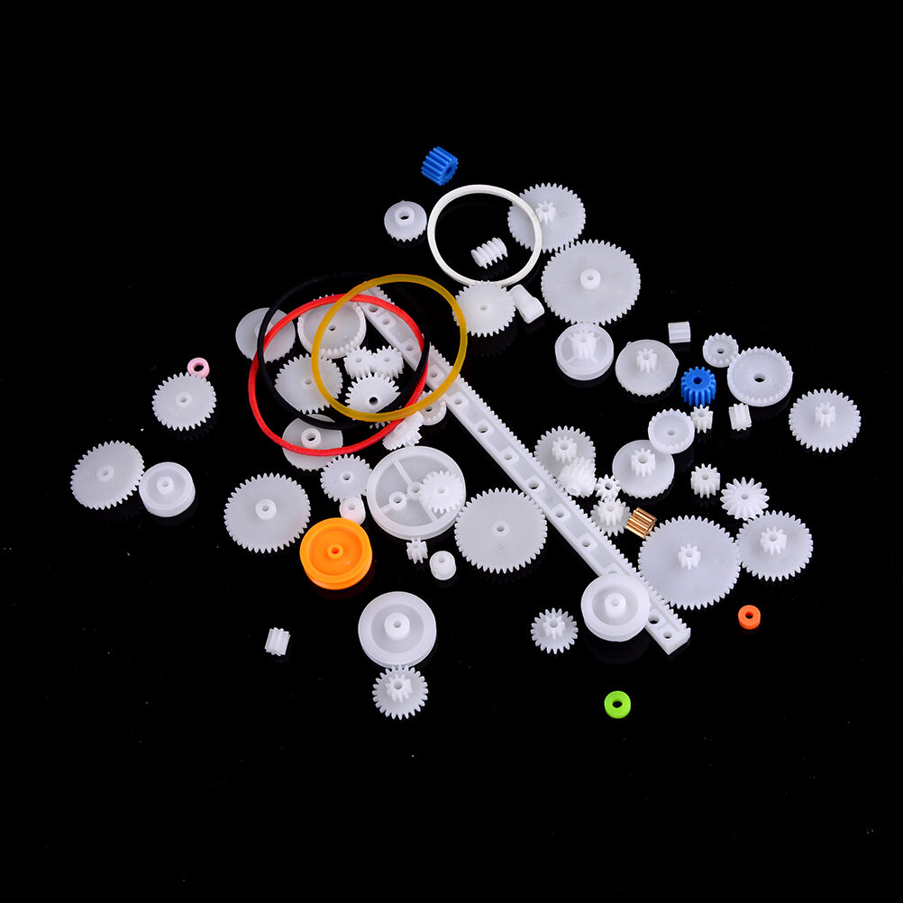 60X Plastic Gear Set DIY Rack Belt Pulley Worm Single Double Gear.l8