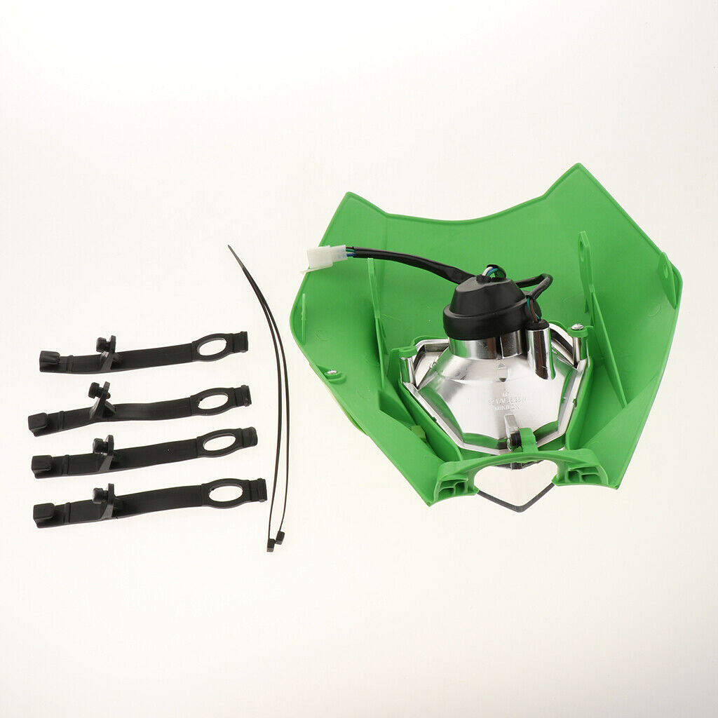 Motorcycle Dual Sport Headlight 12V 35W Head Light for   13-15 Green