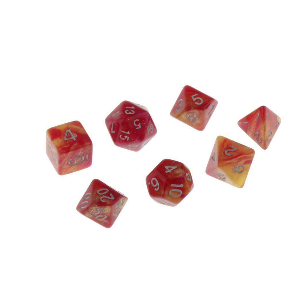 35Pcs Creative Plastic D4 D6 D8 D10 D12 D20 Multi Sided Dice for Table Game