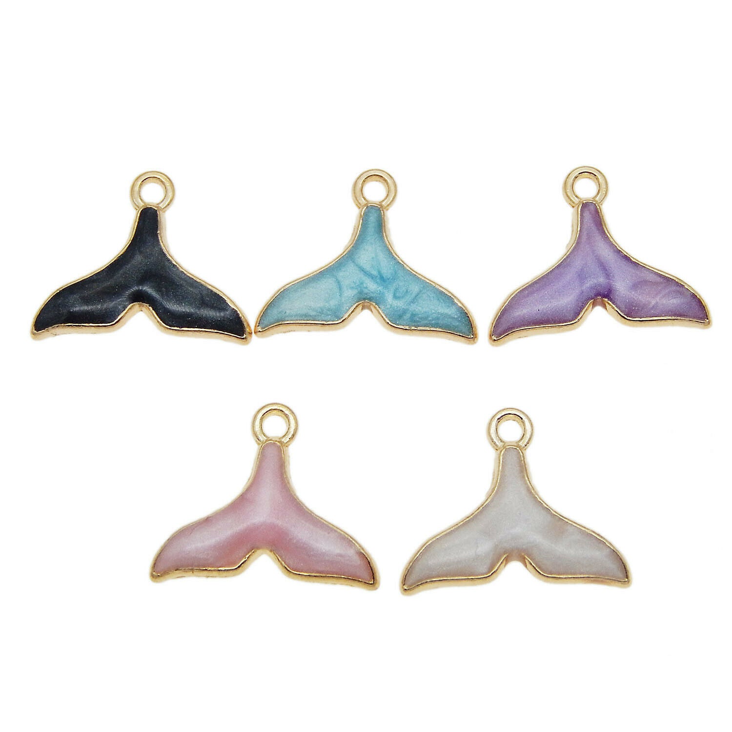 Mixed Enamel Alloy Mermaid Tail Pendants Charms Jewelry Accessories 30pcs/lot