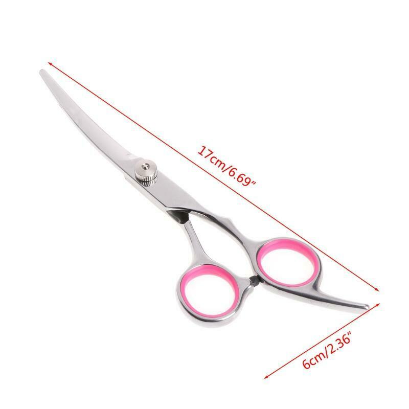 6" Stainless Steel Pet Gromming Curved Blade Scissors Dog Cat Cutting Hair