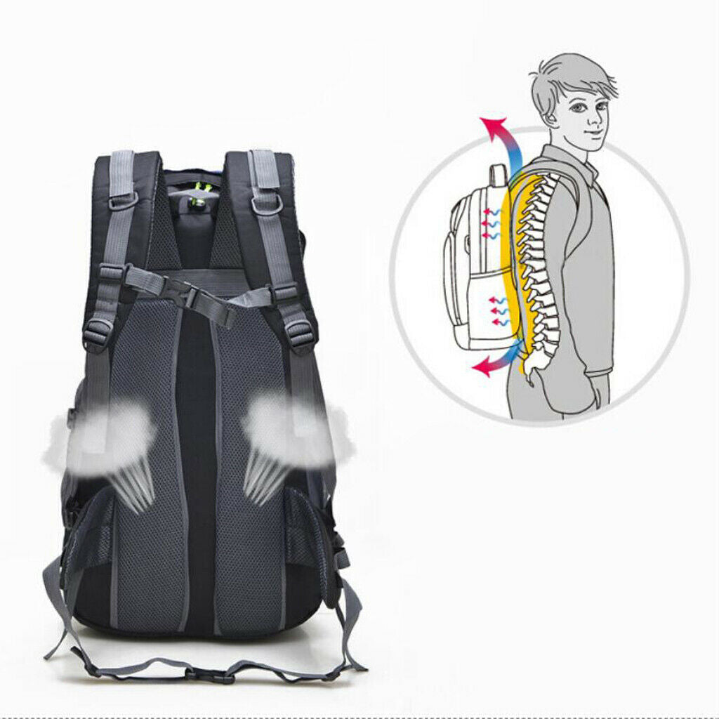 Lightweight Outdoor Travel Cycling Riding Hiking Camping Backpack 50L Black