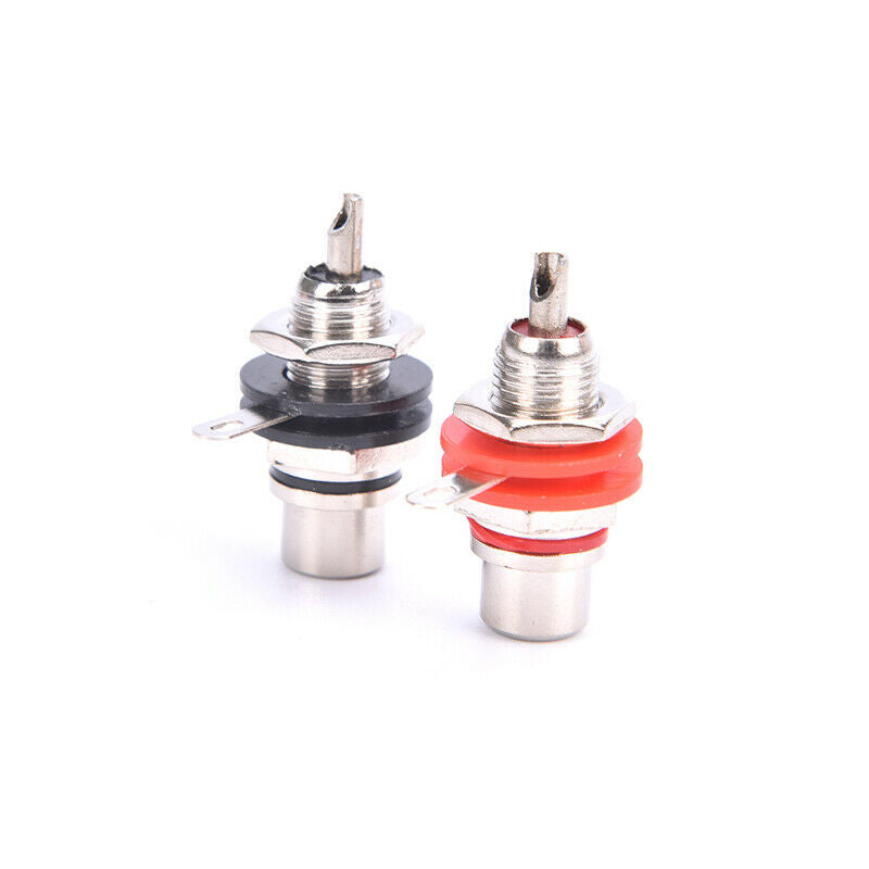 1pair Nickel Plated Speaker Terminal Audio Adapter RCA Phono Female Socke.l8