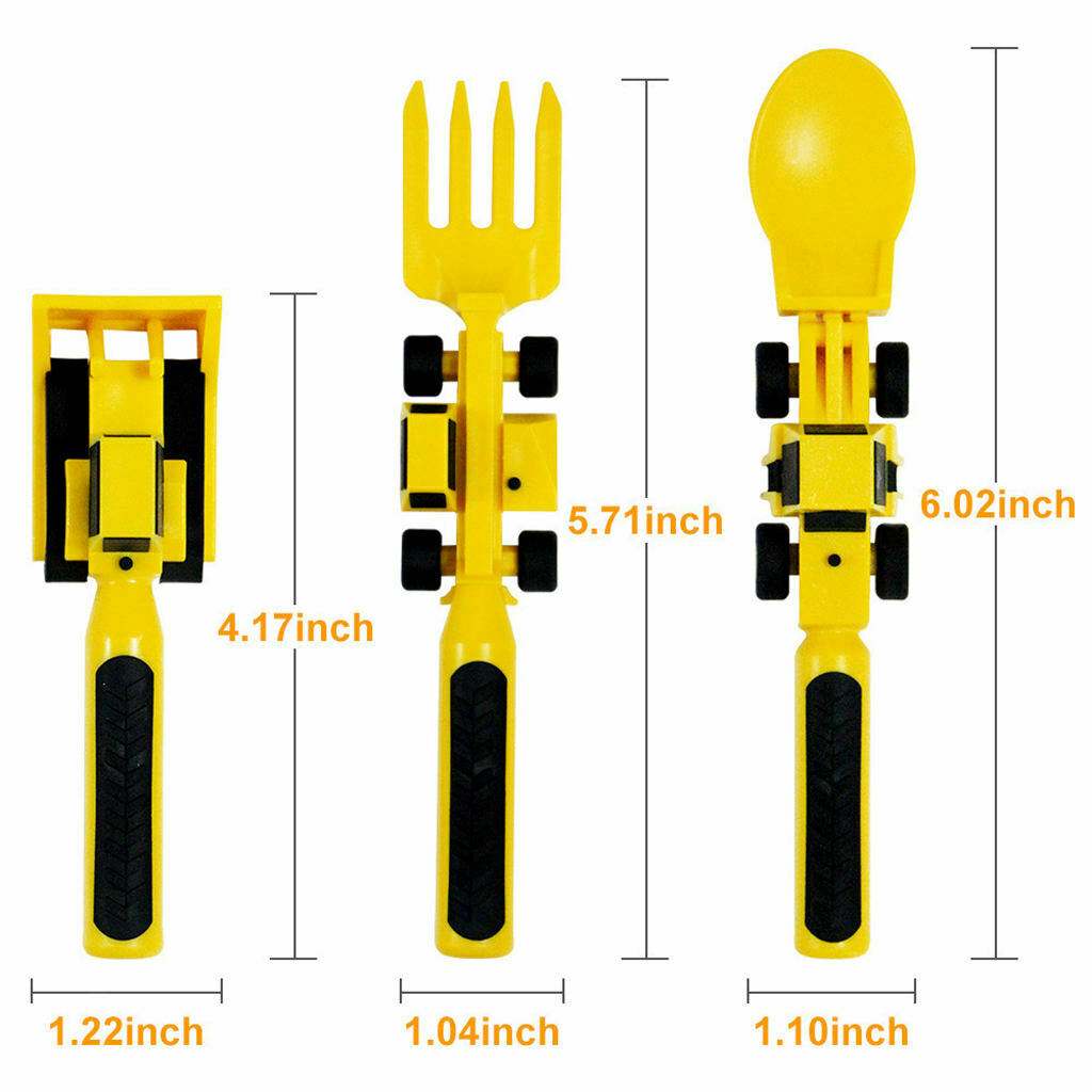 Bulldozer Cutlery 3Pcs/Set Constructive Eating Tableware for dinner Toddler