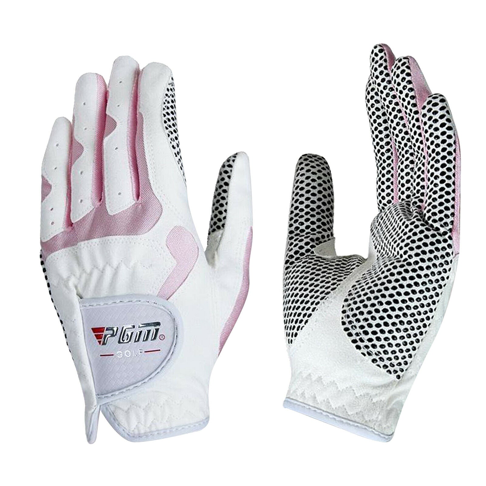 Women's Golf Glove Breathable Left Right Hand Golfer Gloves White Pink L