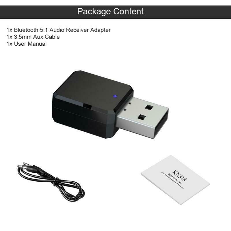 KN318 Bluetooth-compatible receiver dual output AUX USB stereo car hands-free