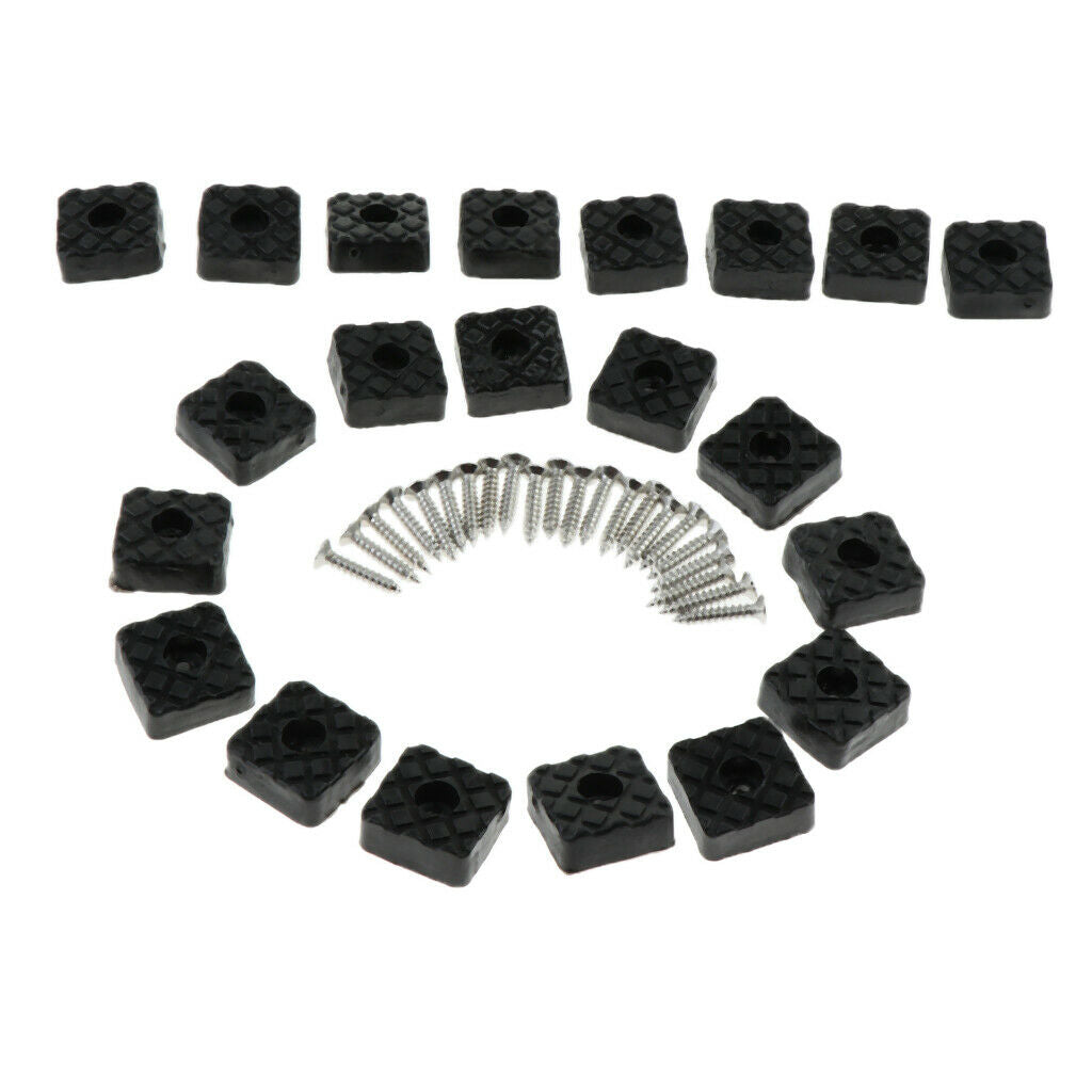 Blesiya 20Pc Square Rubber Feet Table Chair Leg Foot Pads for Wood Furniture