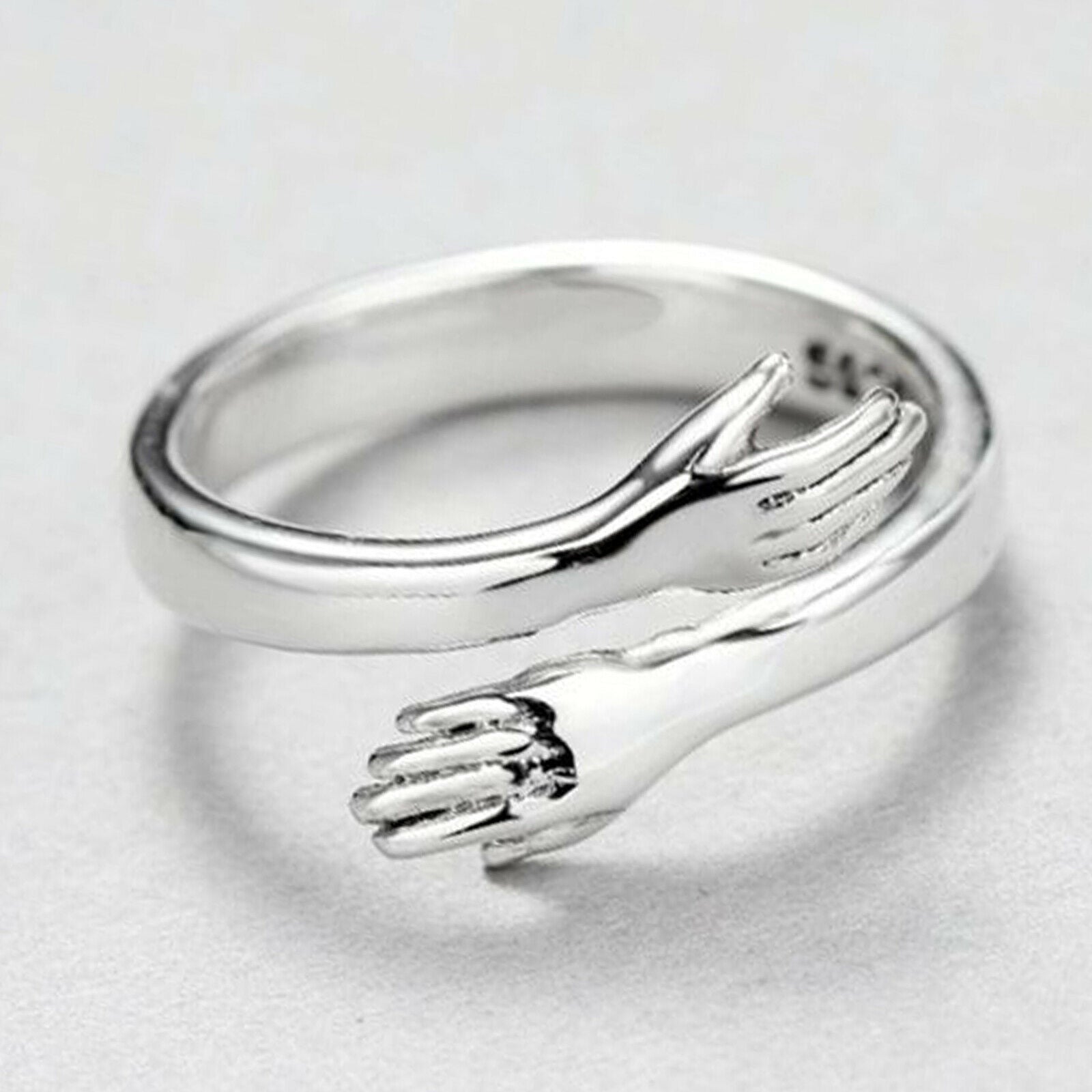 Creative Fashion Love Hug Ring Open Finger Adjustable Size Jewelry Couple