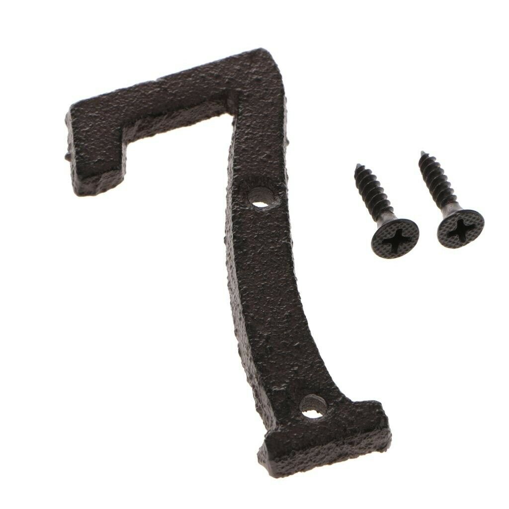 4 and 7 Rustic Wrought Iron Home Address Number Screws Included Sturdy