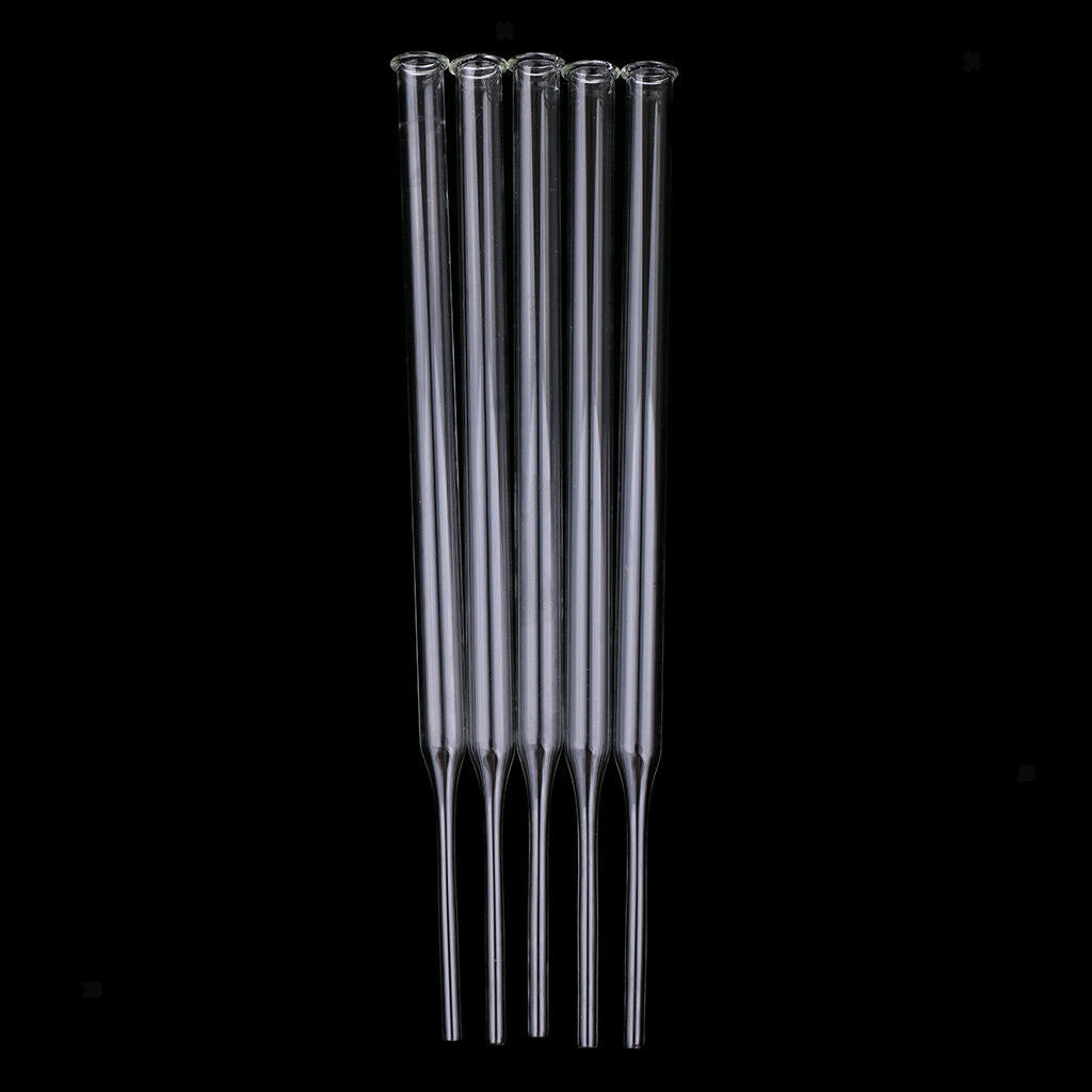 5 Pieces Clear Glass Pipette Pipet Dropper Dispensing Liquids Lab 14cm