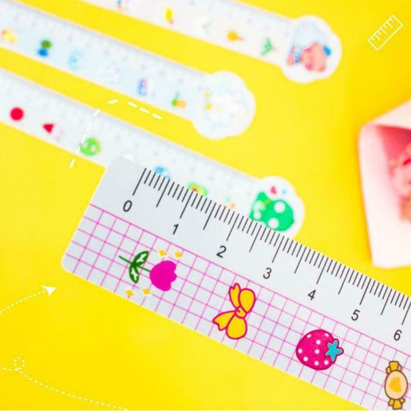 2 Pcs/Pack Cute Magnetic Ruler Very Flexible Cartoon Magnetic Bookmark for Kidsk