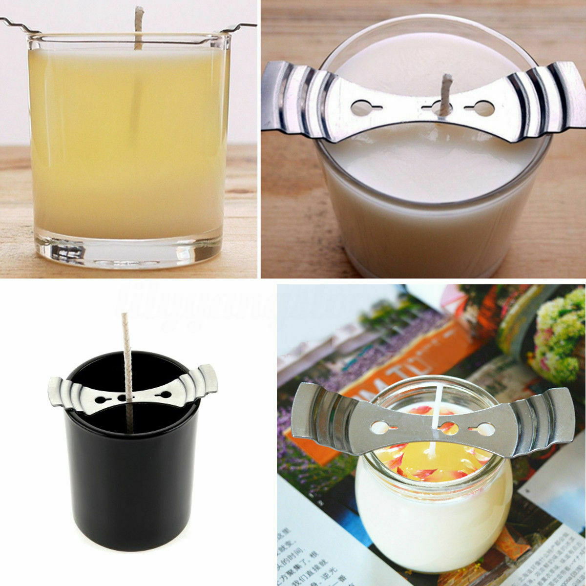 5pcs Metal Candle Wicks Centering Device Holder Candle Making Supplies 10*2.5cm