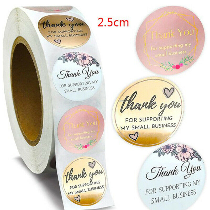 500pcs/roll Thank You Stickers Sealing Labels Adhesive Round Paper Baking.l8