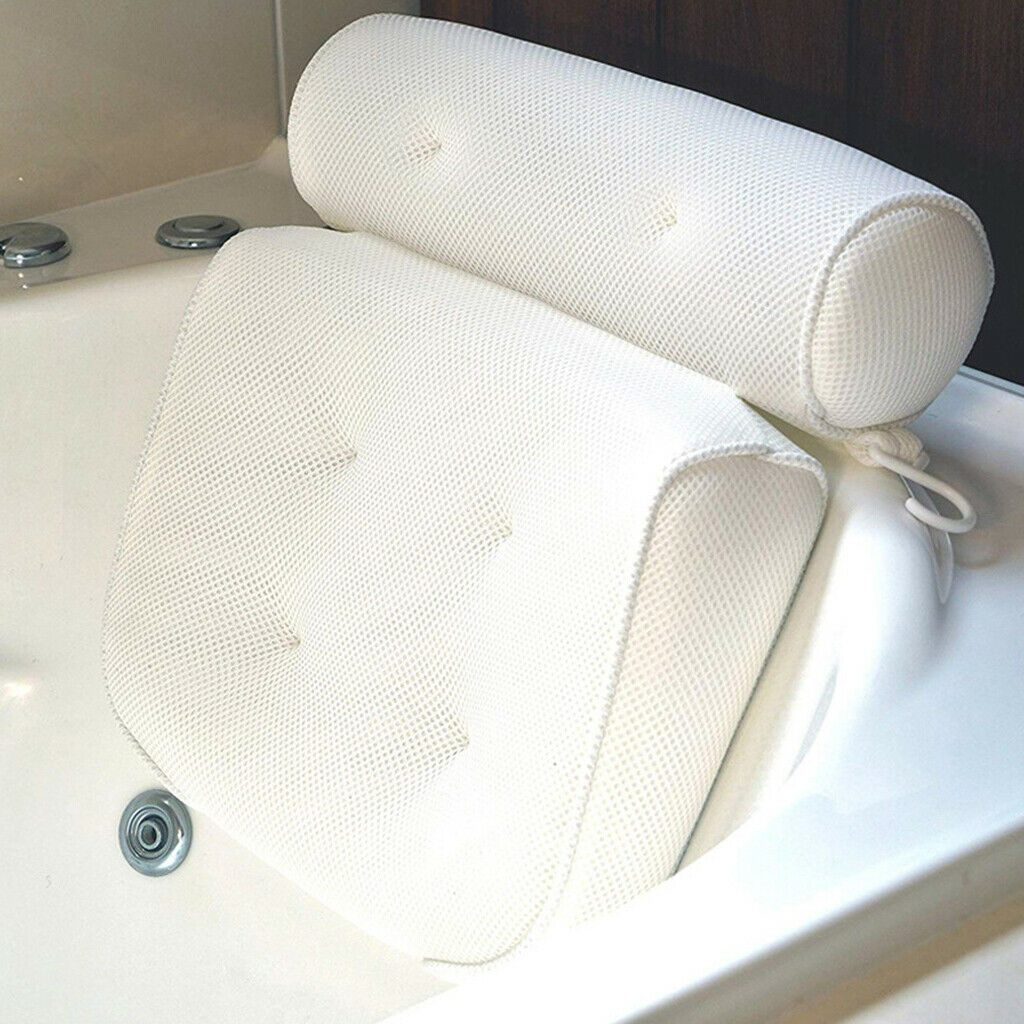Luxury Bathtub Bath Pillow Suction Hot Tub Head Support Rest Cushion Comfort