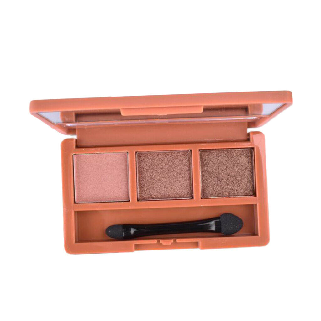 3 Colors Long-lasting Natural Shimmer Matte Eyeshadow Makeup Powder Palette #B