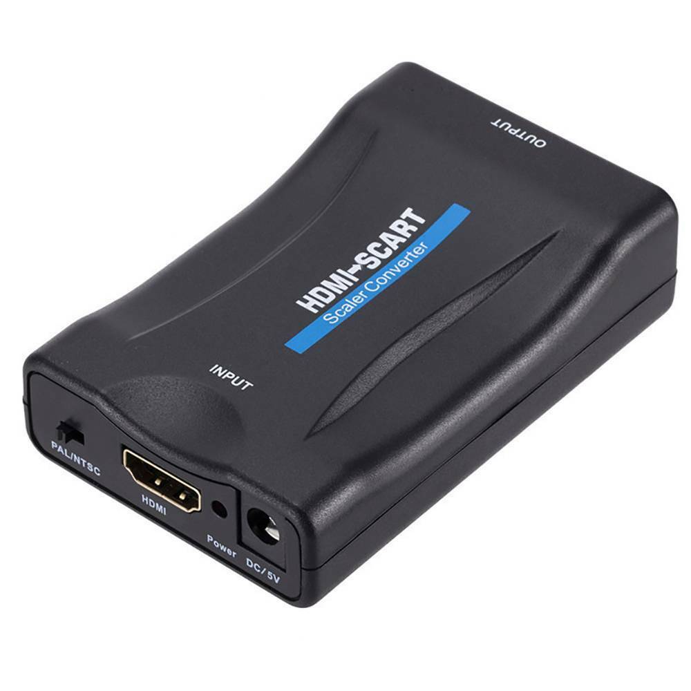 Black HDMI to SCART Adapter HD Video Audio Upscale Converter Cable TV DVD HDTV!