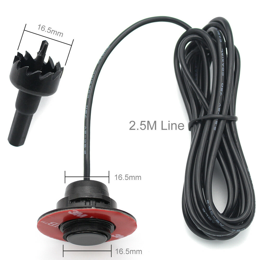 4Adjustab 16mm Flat Hidden Sensors Reverse Backup Radar Sound Buzzer Alarm Sound