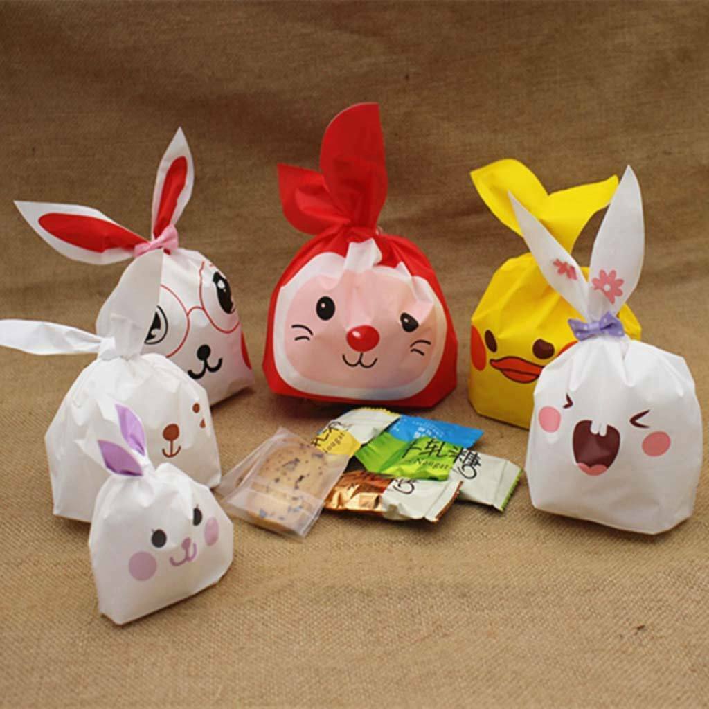 50 Pieces Cute Rabbit Gift Treat Bags Baby Shower Kids Party Christmas Favor Bag