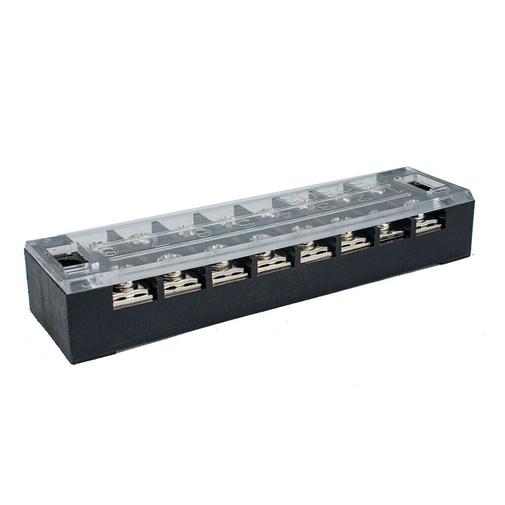 5pcs Dual Row 8 Positions Wire Screw Terminal Electric Barrier Strip Block 25A