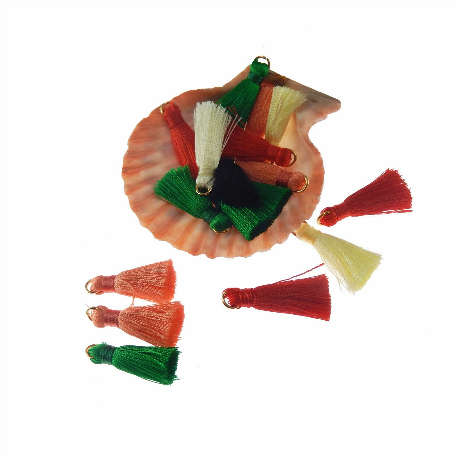 Lot of 10 Mini Tassels Bracelet Earring Pendant Keychain Dangles Hanging Decors