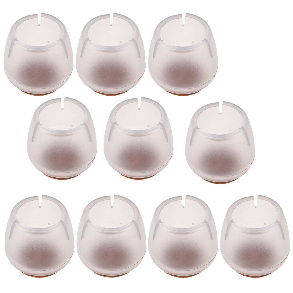 20 Pieces Clear Chair Leg Floor Protectors Furniture Pads Round Leg 17-21mm