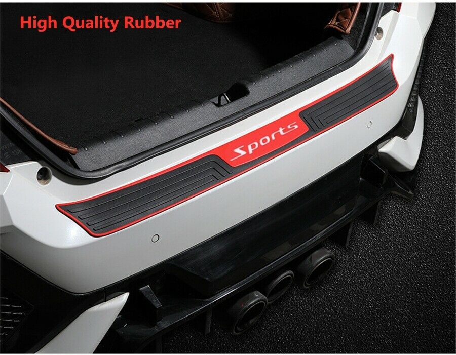 Car Rear Rubber Bumper Universal Black Protector Non-slip Pad Cover Sport Style