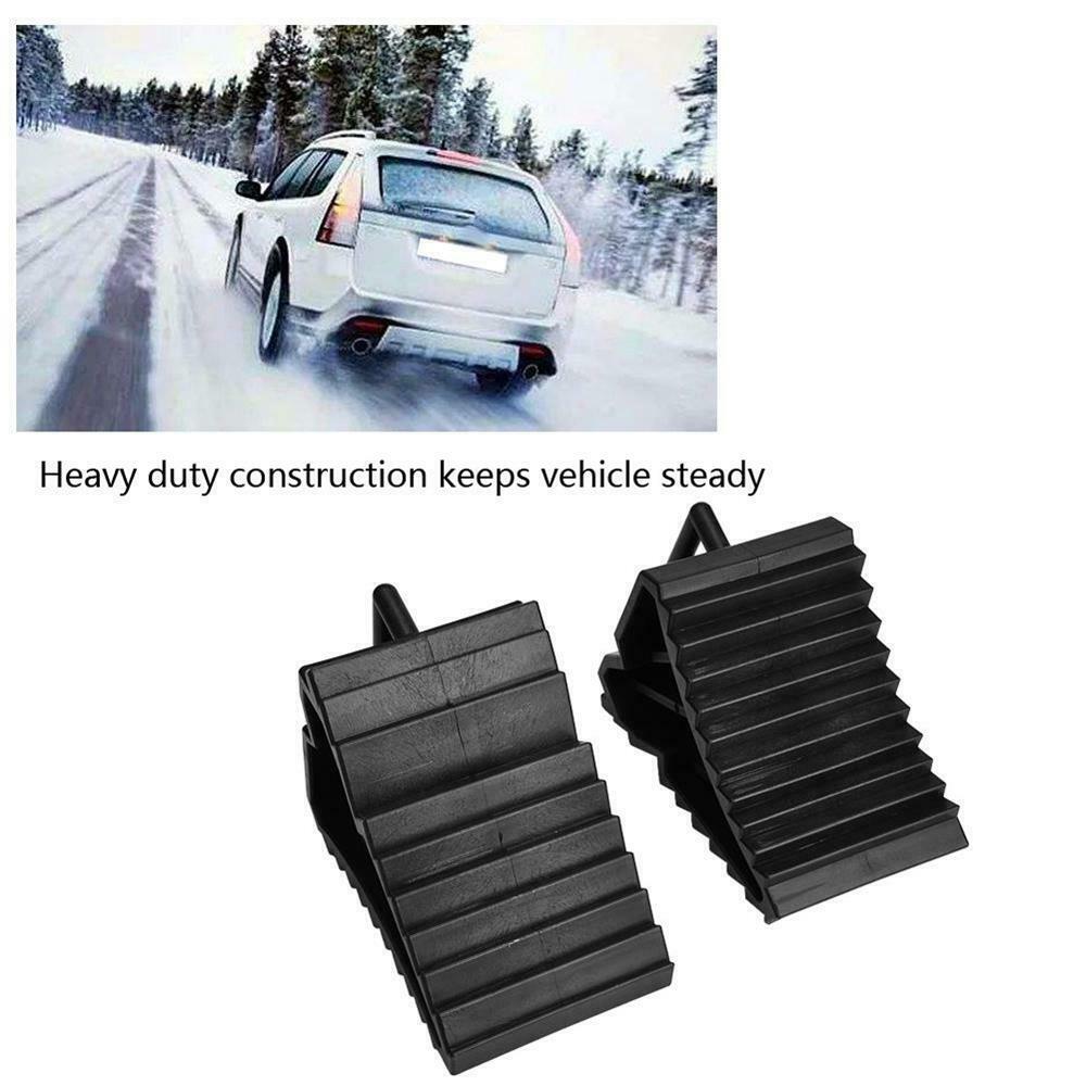 Heavy Duty Solid Rubber Wheel Chocks Truck RV Camper Trailer Car Tire Stopper