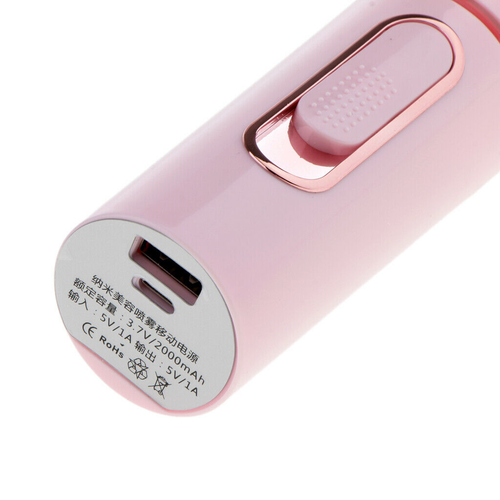 Mini Portable Pore Facial Steamer Nano Mist Cool Spray Skin Moisture Pink