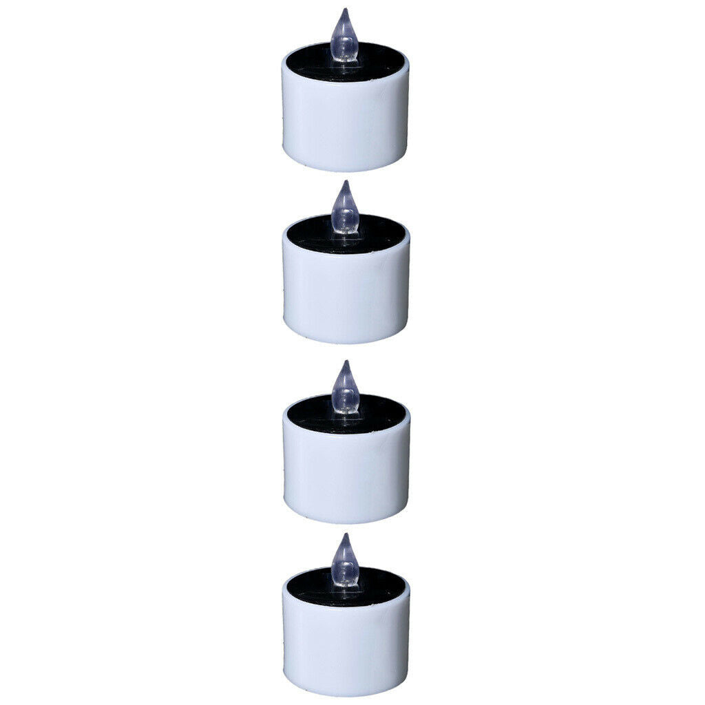 4x Solar Flameless LED Candle Tea Light for Wedding Memorial Bar Home Decor