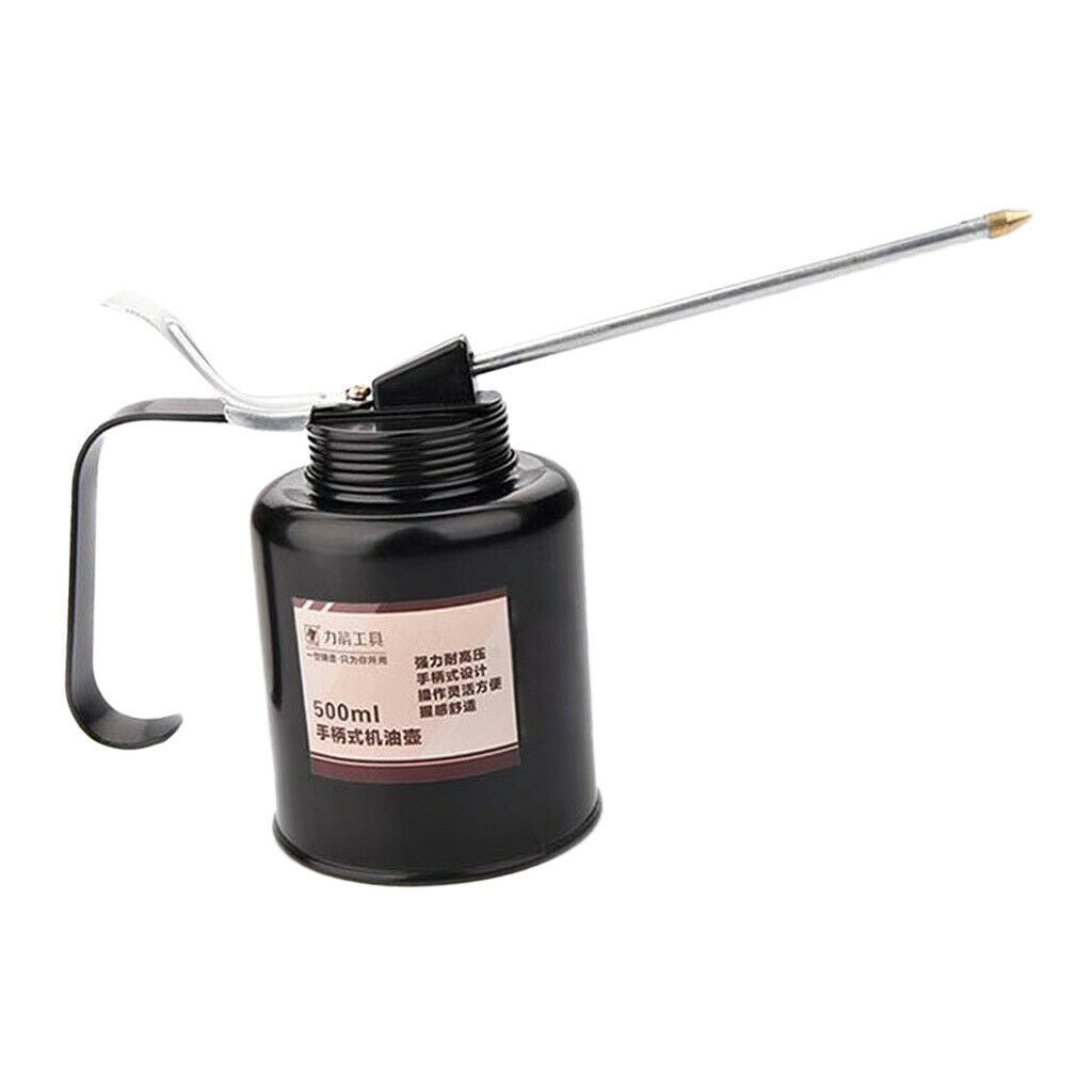 Iron Support 500ml High Pressure Oil Can Pump Oiler with Spout Short Nozzle