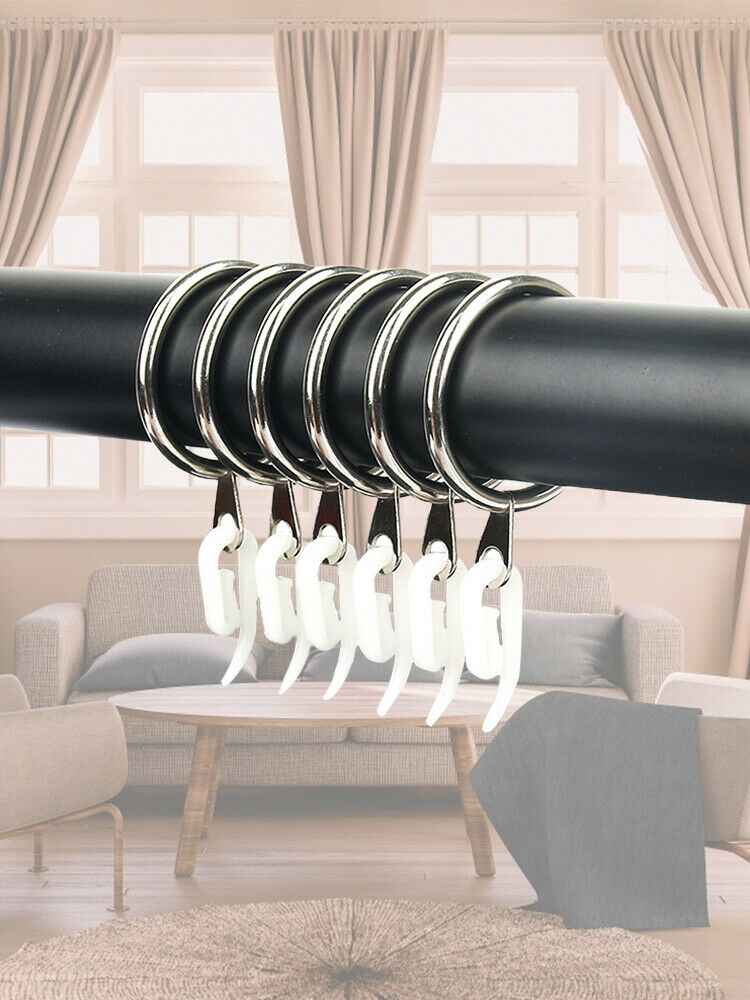 50PCS-Curtain Shower Curtain Hooks Glide Rings Stainless Steel Set