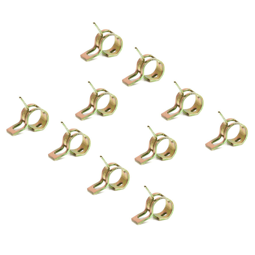 10 Pieces Spring Clips Fuel Hose Line Water Pipe Air Tube Clamps Fasteners