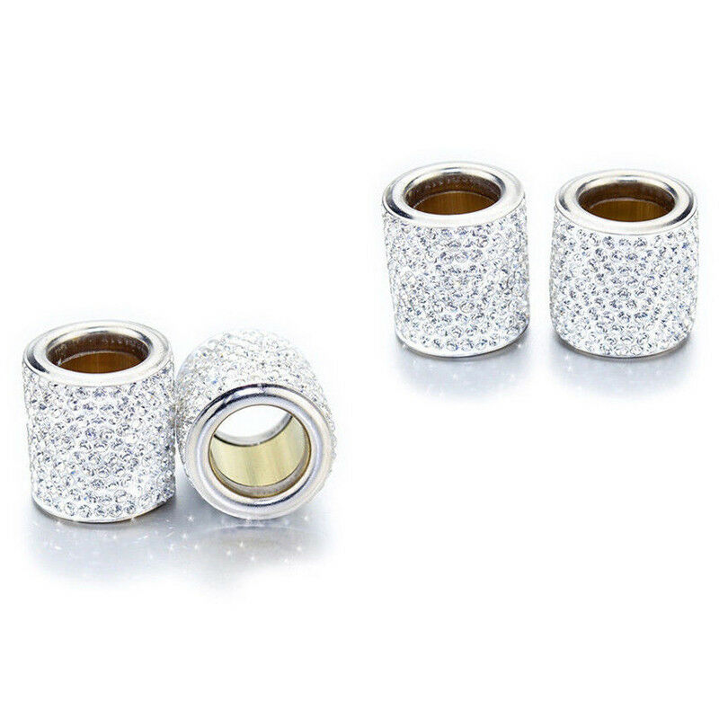 4PCS Diamond Bling Crystal Car Headrest Collar Interior Decor Cylindrical Grand
