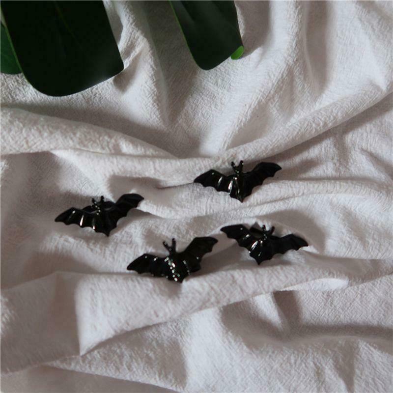 Cute Halloween Ring Black Bat Opening Adjustable Gothic Ring Band Unisex Jewelry