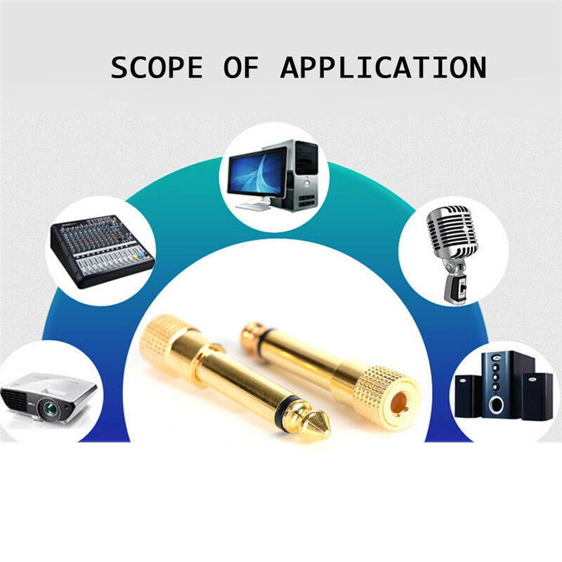6.3mm 1/4" Male plug to 3.5mm 1/8" Female Jack Stereo Headphone Audio Ada.l8