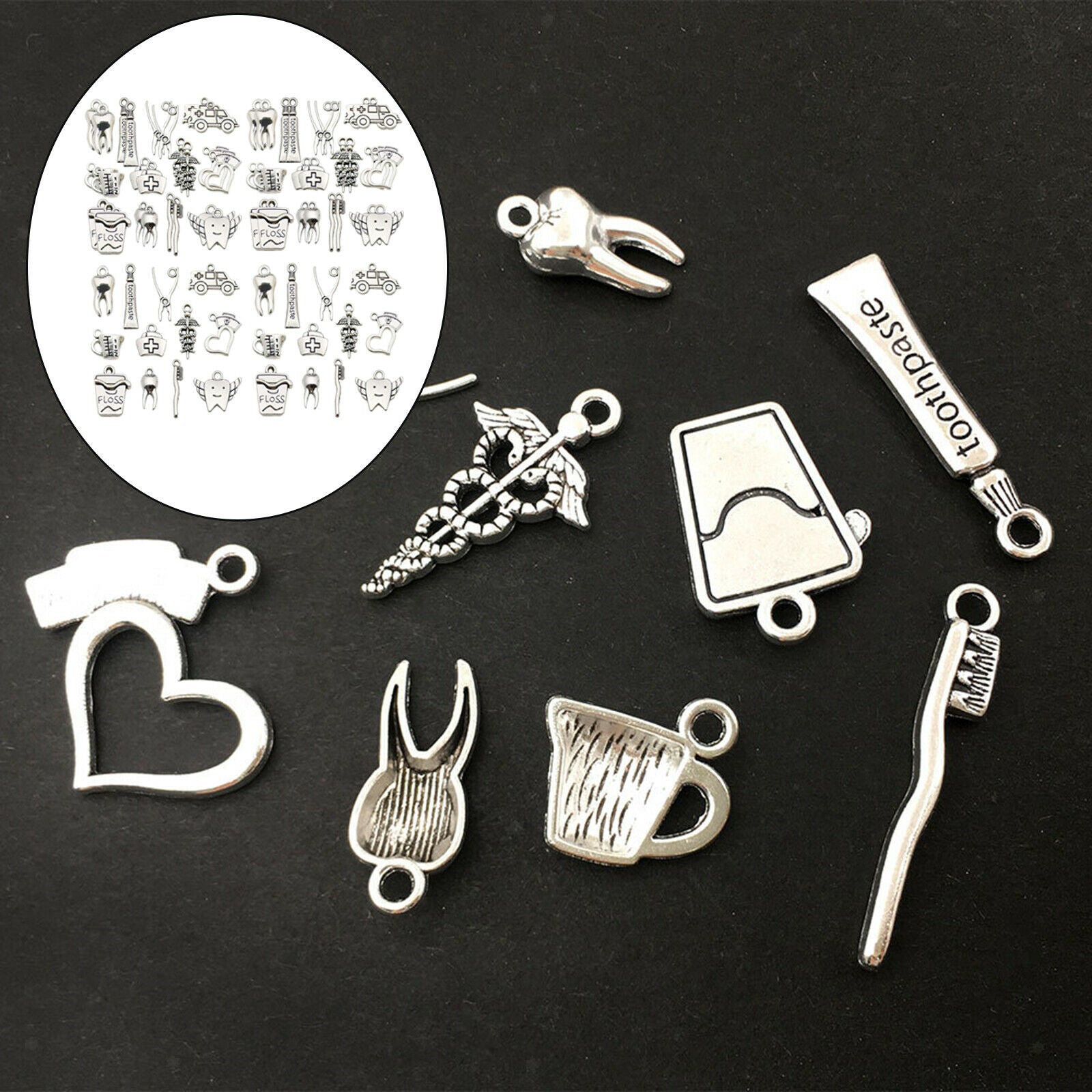 72 Pieces Small Charms Mixed Metal Pendants DIY Jewelry Making Accessory