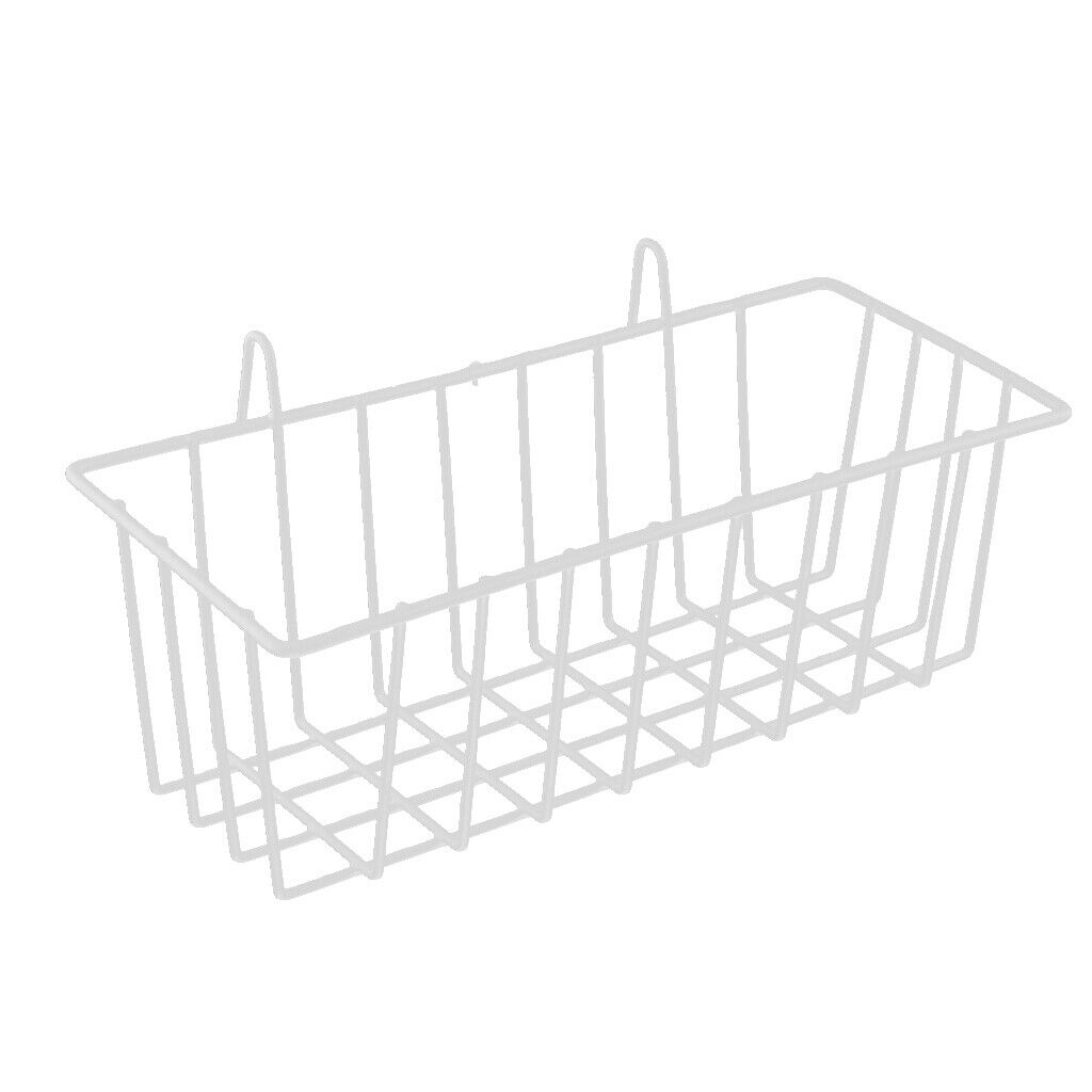 Nordic Style Grid Tall Storage Basket Wire Hanging Basket-White