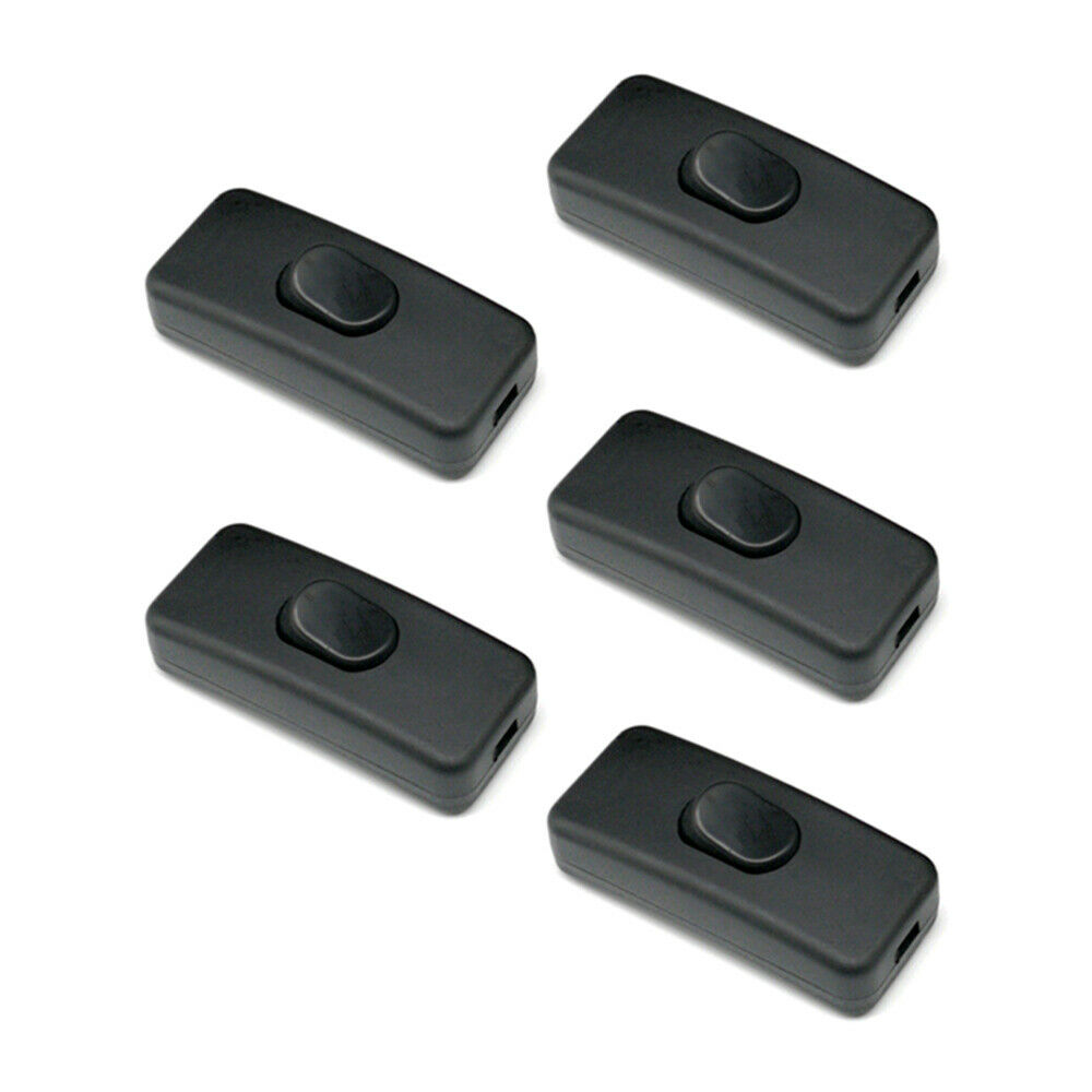 5Pcs/Lot 303 Switch Black Inline ON/OFF Table Lamp Desk Light Cord Cable Switch