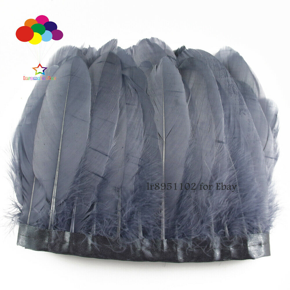Goose feather Dark Grey floating chandelier shade decoration diy ribbon clothing