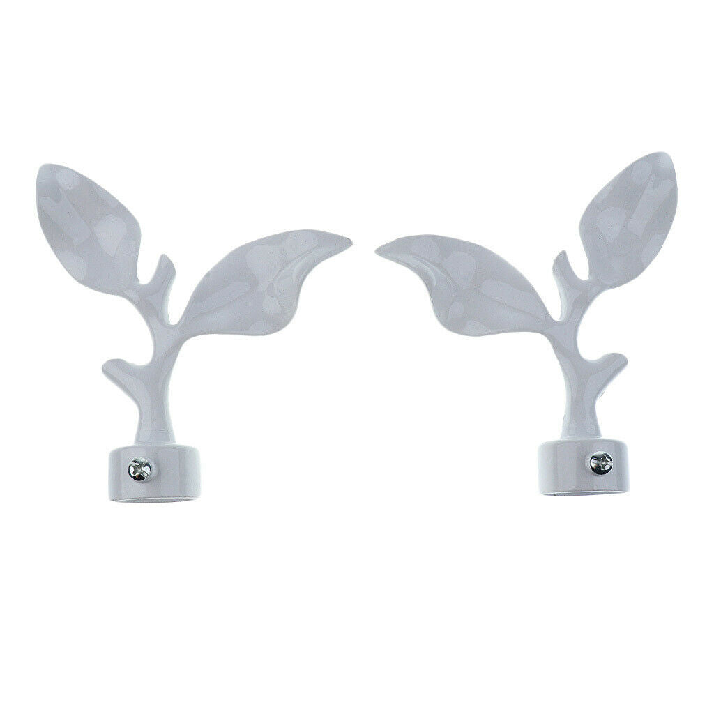 Window Curtain Rod Ends Finals Room Drapery Pole Caps Heads 28mm Dia White