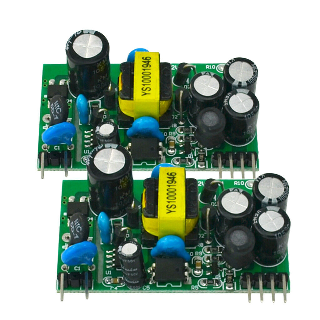 2PCS AC-DC 12V + 5V PWM  Buck Isolated Power Supply Switch Module