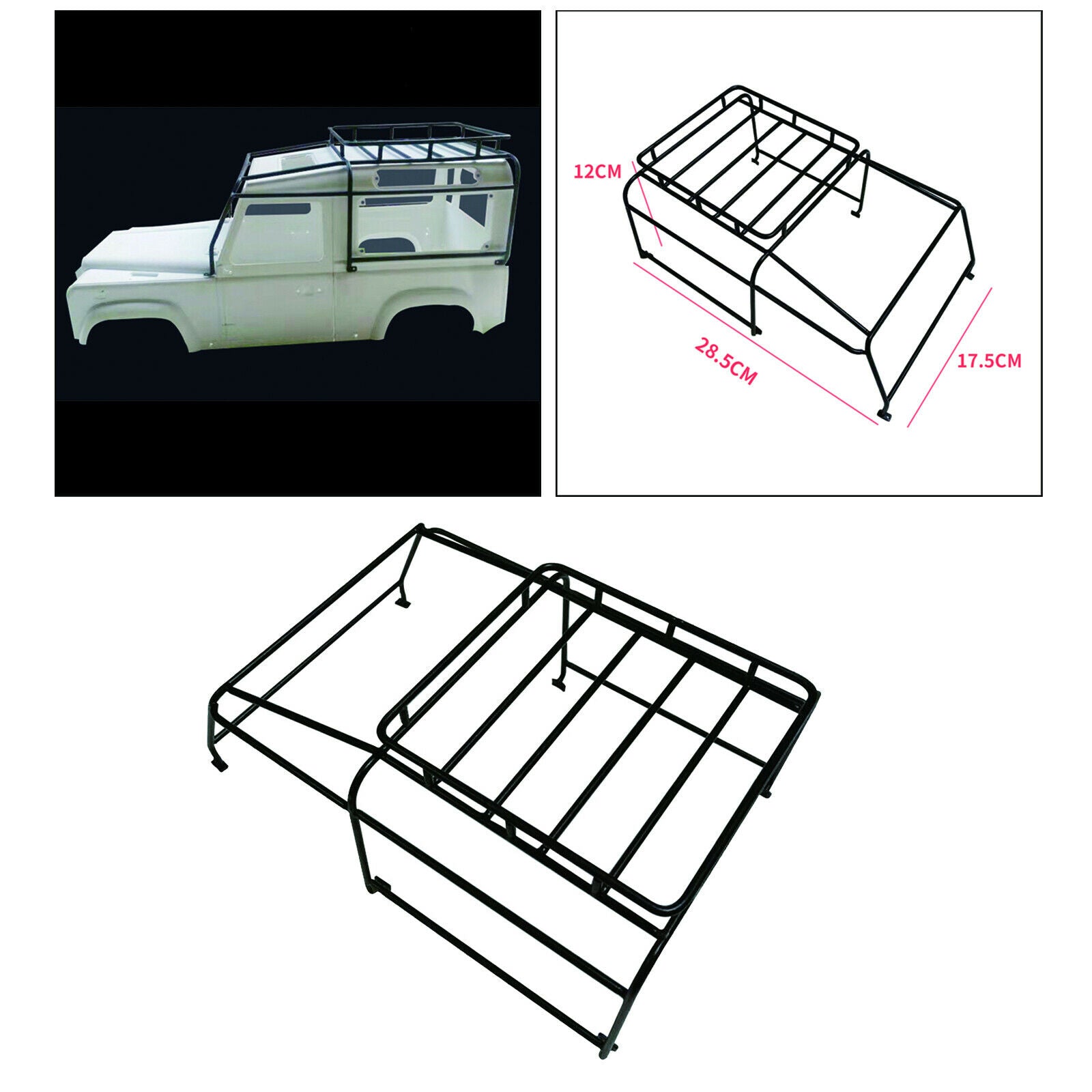 RC Crawler 1:10 D90 Metal Roof Rack with Light Stand for   D90 Defender