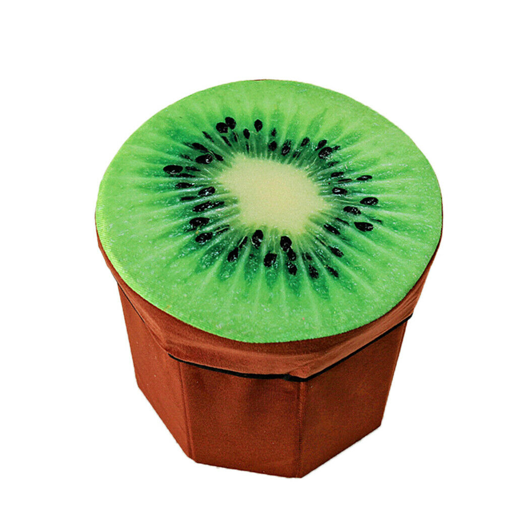 Folding Ottoman Stool Storage Box Room Footstool Camping Chair Fishing Seat with