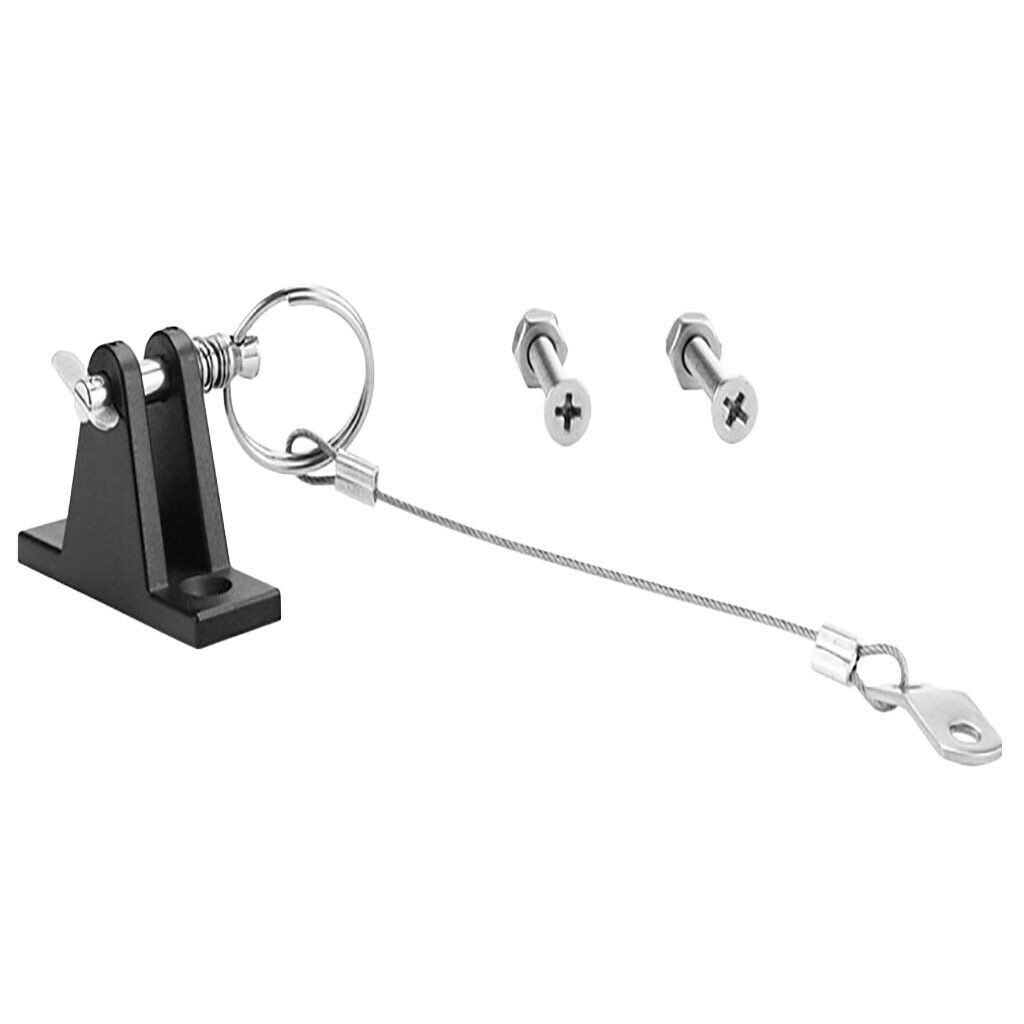 Black Nylon Boat Bimini Top Fitting with Quick Release Pin and Lanyard Set
