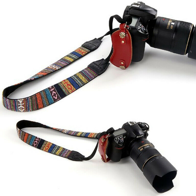 Retro Style Colorful Pattern Camera Shoulder Neck Sling Hand Strap for Cam x Ad