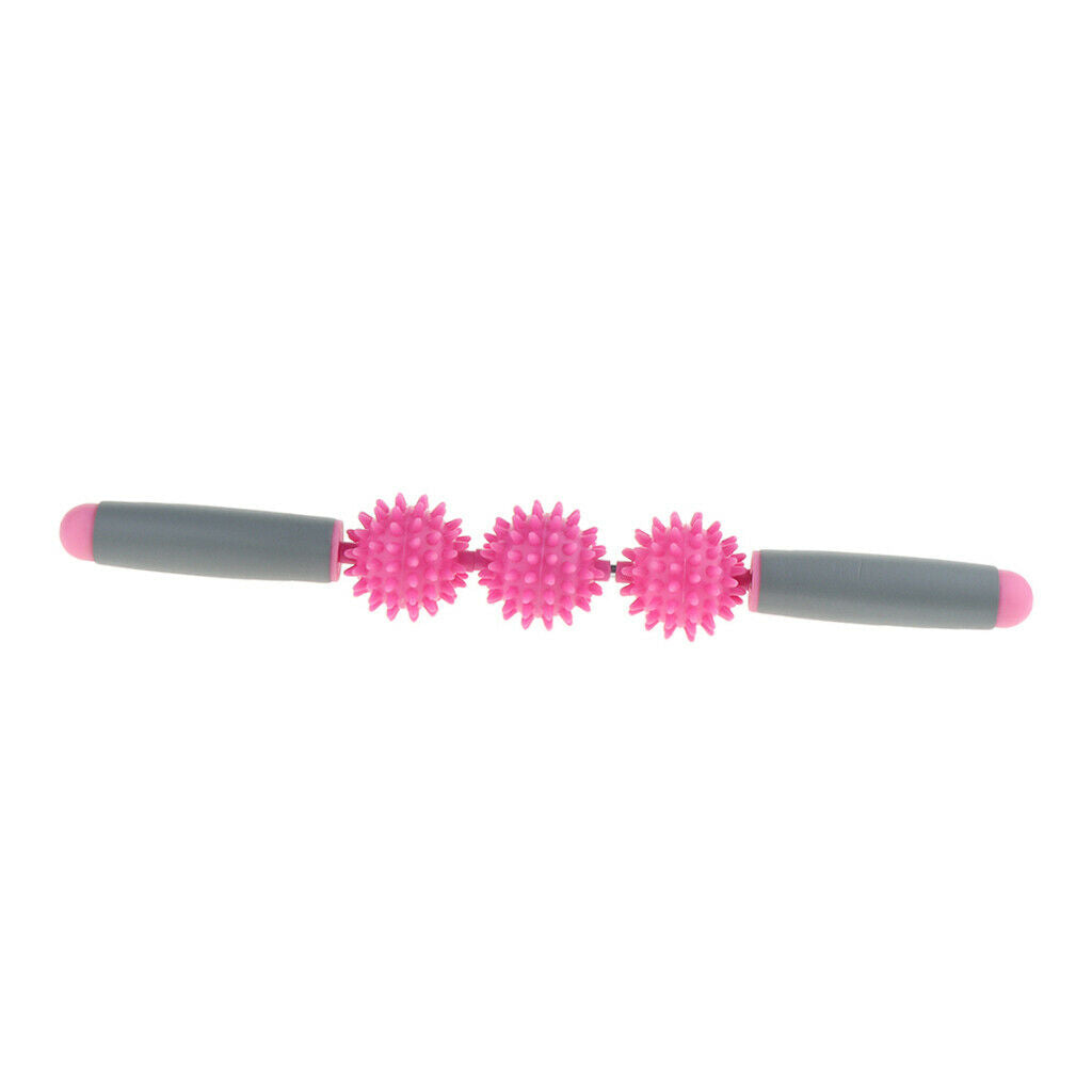 Spiky Ball   Point Muscle Stick Roller Massage Wand Rolling Pink