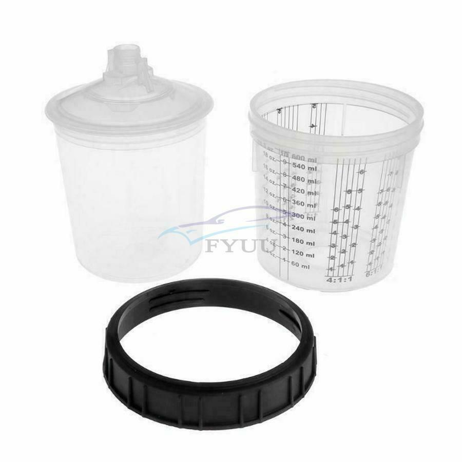 M16mm x2 External Copper Adapter Paint Mixing Cup Kit For 600cc External Cup Gun