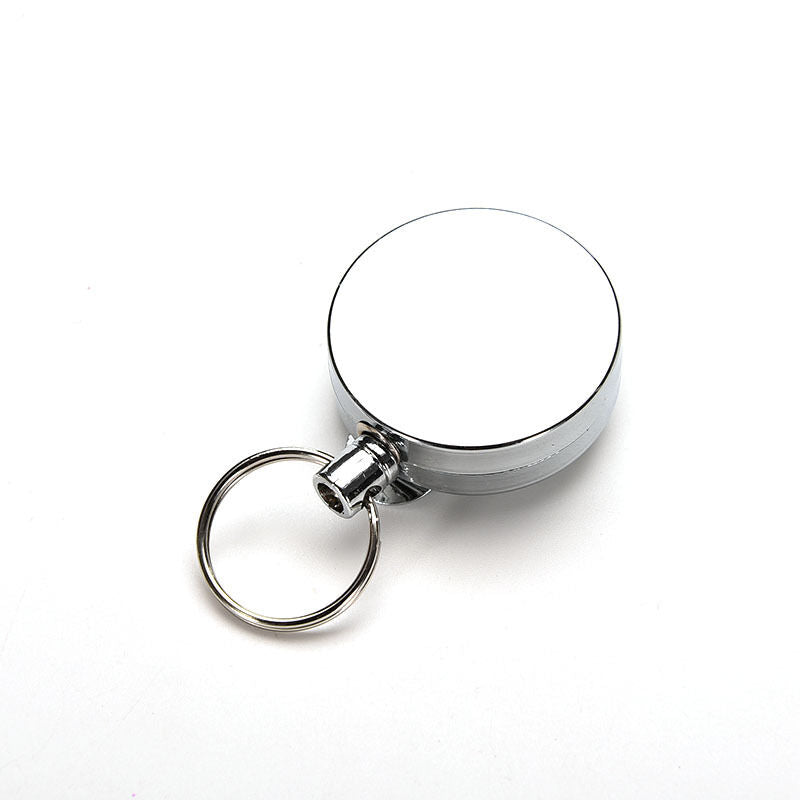 1 Pc Full Metal Keychain Stainless Steel Retractable Key Recoil Pull Chain A XC